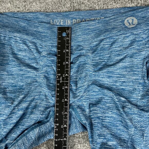 Lululemon Compression Shorts Womens XL Blue Seamless Athletic Stretch Workout - Picture 5 of 8